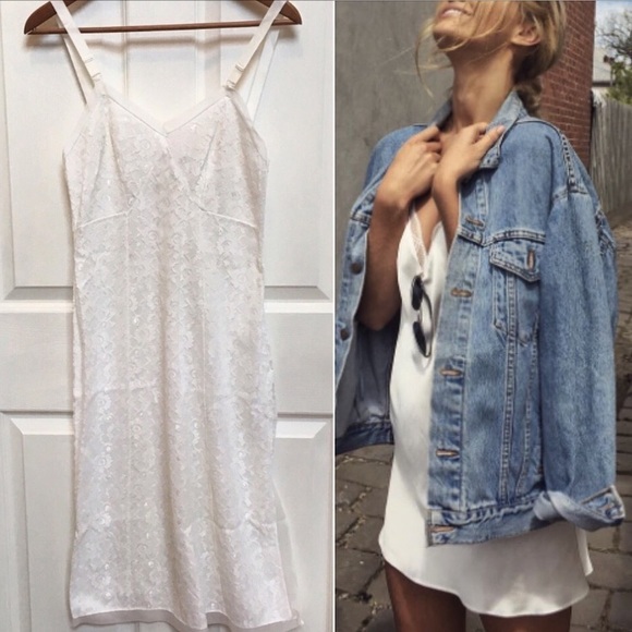 Other - Vintage 50s White Lace Slip Dress